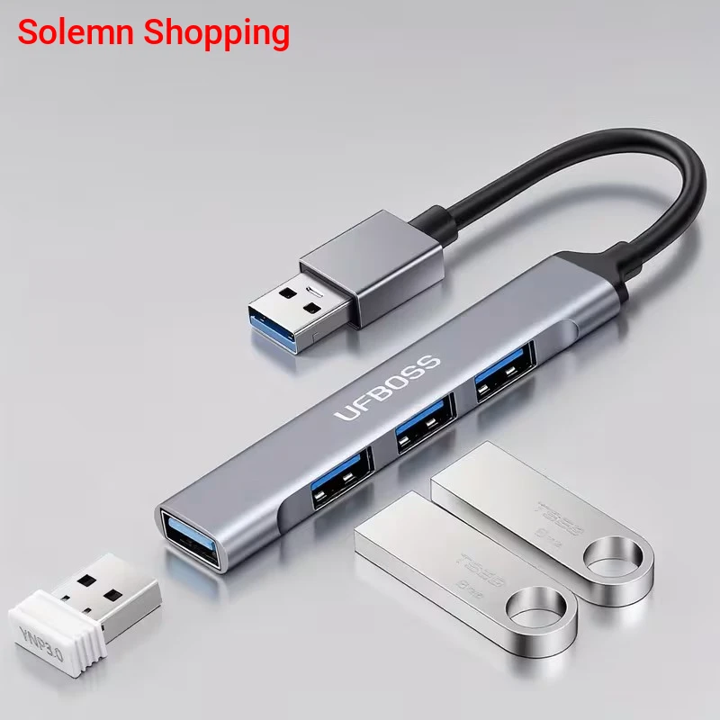 USB to 4-Port USB Hub, High-Speed USB 3.0 for Computers and Multi-Port USB Expander