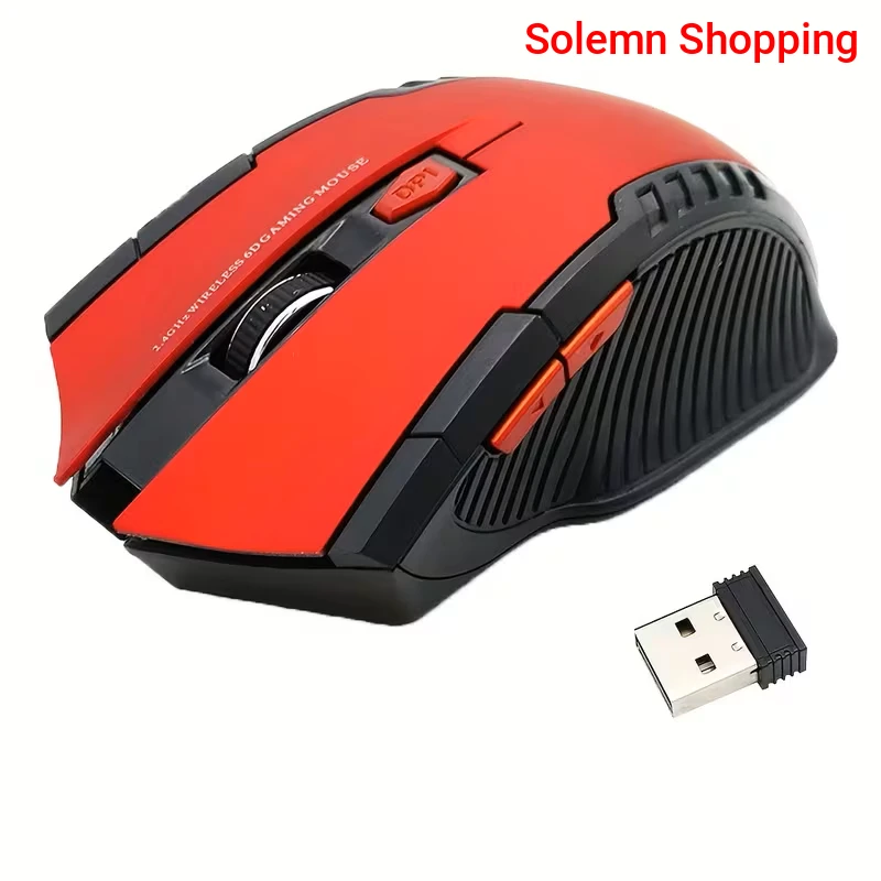 2.4GHz Wireless Optical Gaming Mouse with USB Receiver, 6-Button Mouse