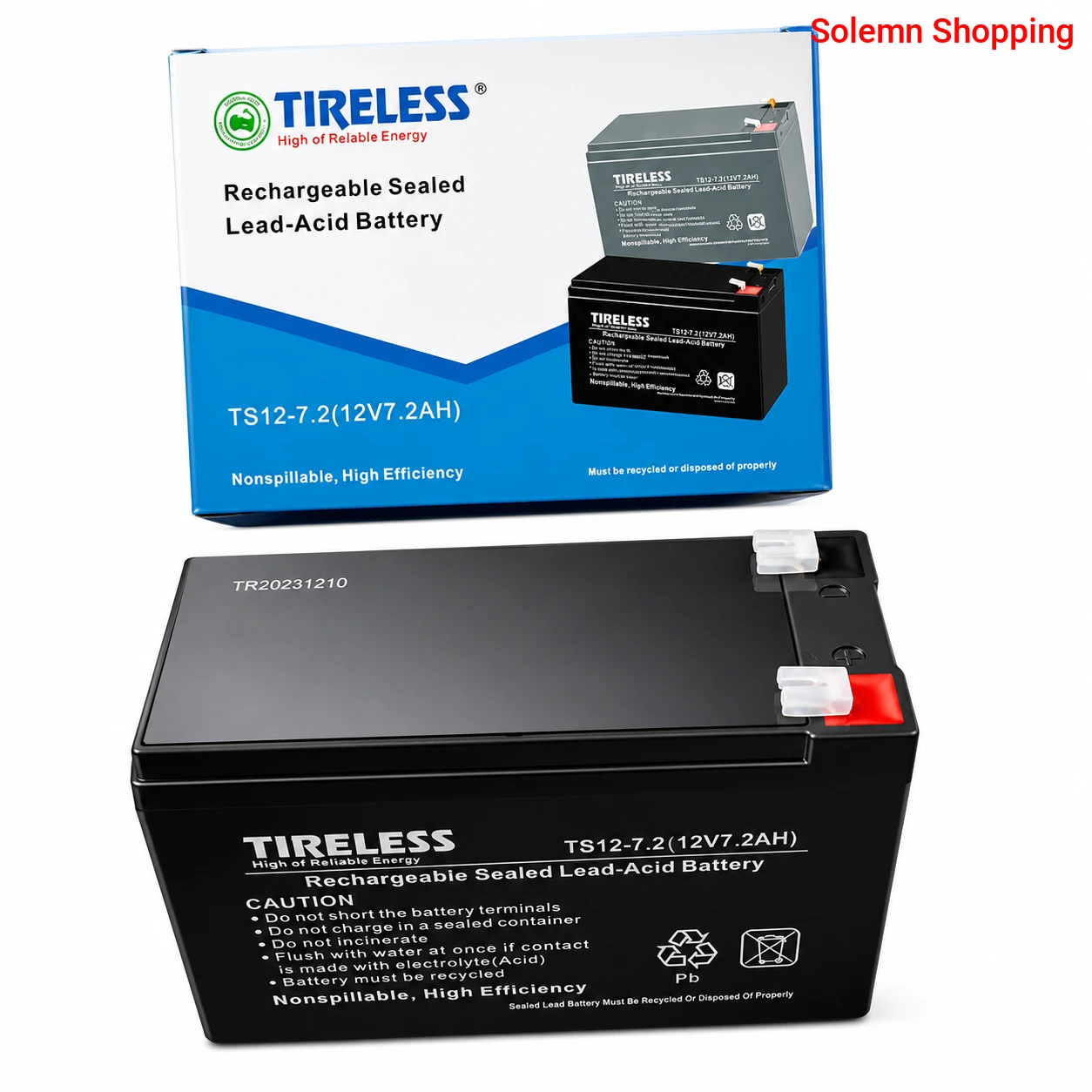 Tireless Rechargeable battery 12V 7.2Ah for UPS and Public Address System
