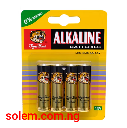 Tiger Head AA Battery Pack, Alkaline, 4 Count