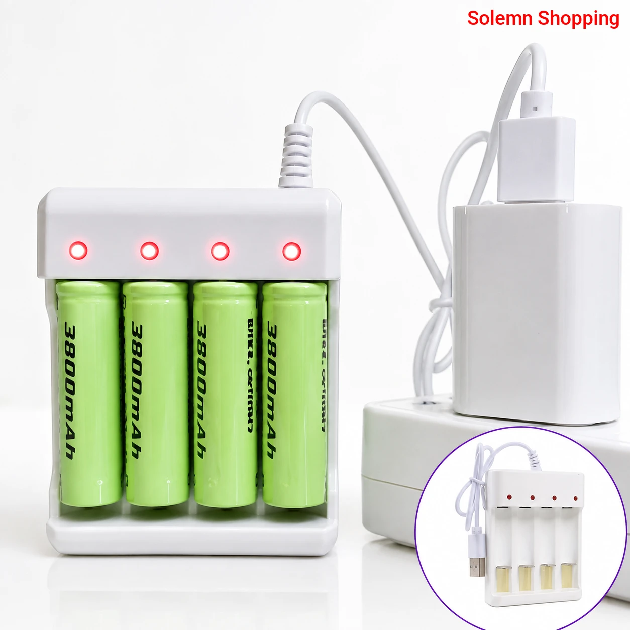 36V USB Compact Safe Rechargeable Battery Charger with Short Circuit Protection