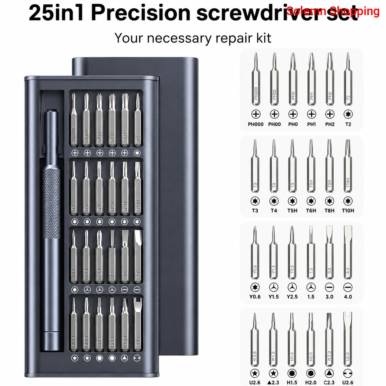 25-in-1 Magnetic Precision Screwdriver Set
