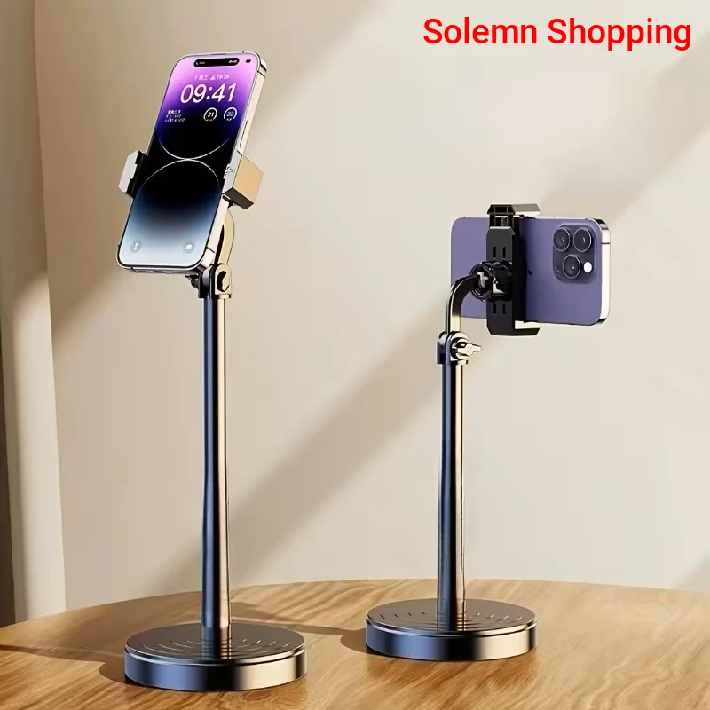 Black Rotatable Universal Phone Holder, Adjustable Angle, Durable for Smartphones and Tablets,