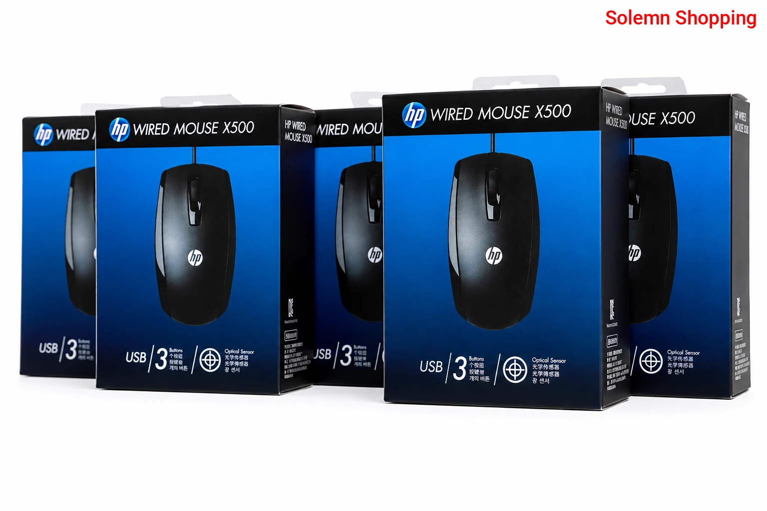 MOQ 6  -  HP X500 Optical USB  Wired Mouse