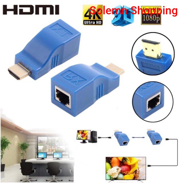 2 PCS HDMI Extender 30m HDTV Network Extender Transmitter & Receiver to RJ45 Network
