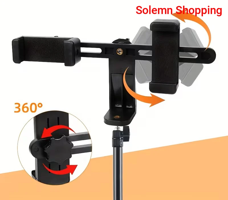 Dual Phone Desktop Stand 360° Rotatable and Adjustable
