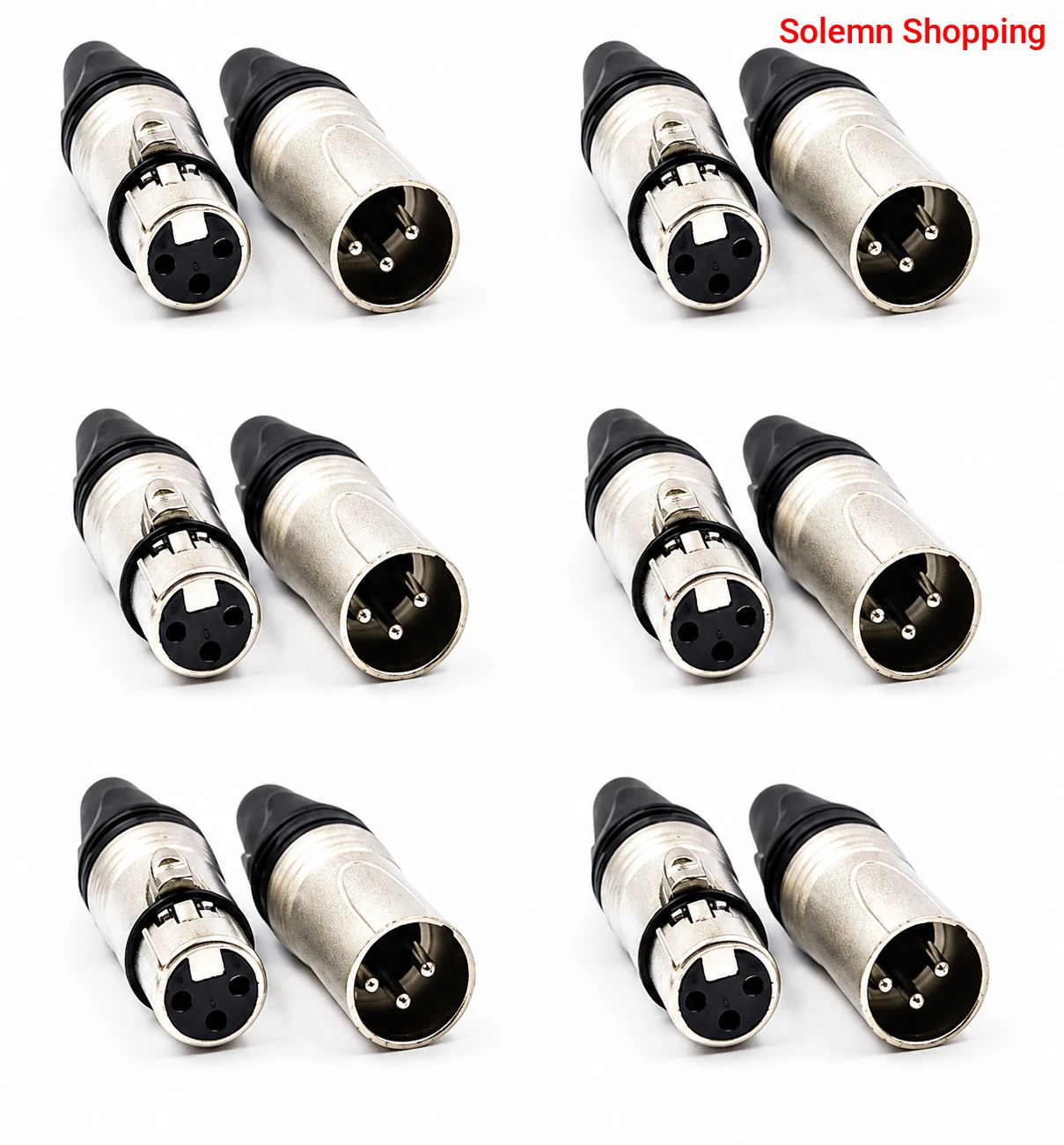 LIDGE 3-Pin Male and Female Plug XLR Audio Connector - Per One
