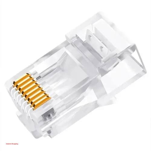 RJ45 Crimp Connector Network Plug for Unshielded Twisted Pair Solid Wire & Standard Cables