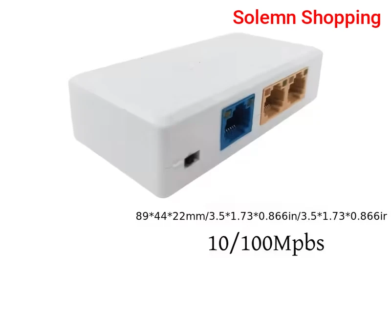 10/100Mbps 3-Port POE Repeater, Indoor POE Extender with 1 Input And 2 Outputs